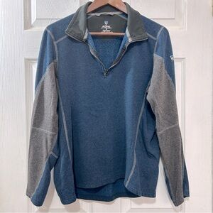 KUHL Kashmira Sweater Quarter Zip Men's Blue Gray Size Medium